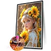 (40*60cm)Sunflower Girl - Full Round Drill Diamond Painting