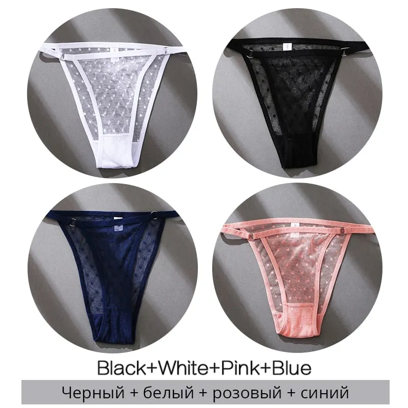 FINETOO M-2XL Sexy Panties Women Dot Lace Bikini Underpants Low Waist Lace Underwear Plus Size Panty Ladies Lingerie Girls Panty