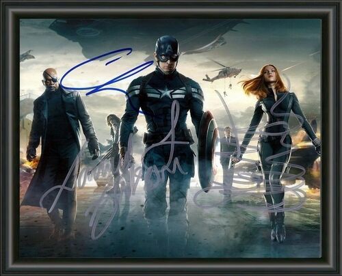 AVENGERS - SIGNED CAST CAPTAIN AMERICA +2 - A4 Photo Poster painting POSTER -  POSTAGE