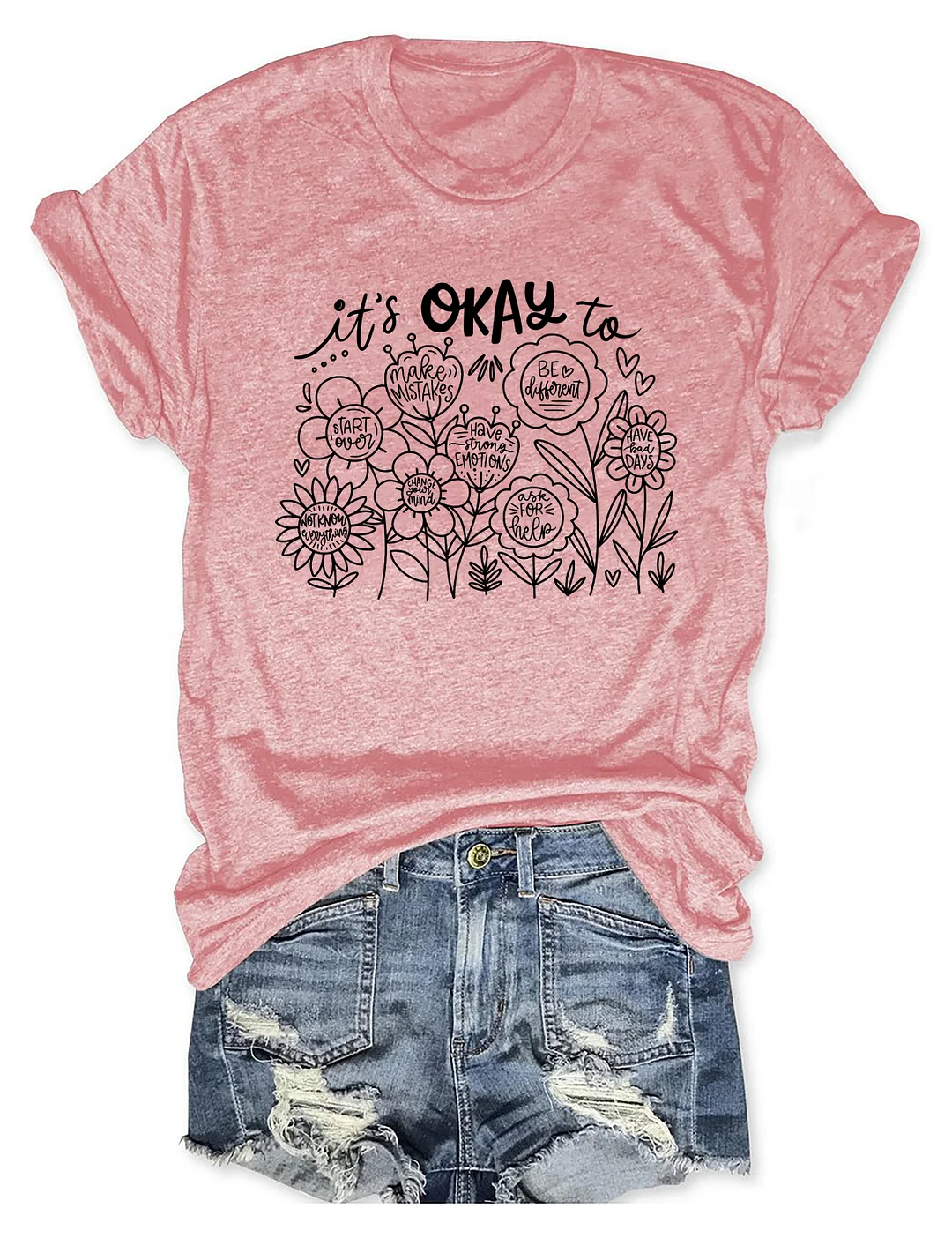 It's Okay To Boho Floral T-shirt