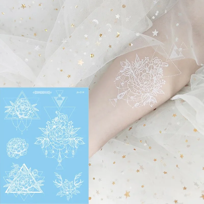 Sdrawing Creative Fake Temporary Tattoo Snowflake Star Moon Flower Butterfly Body Art Beauty Face Tattoo Makeup Sticker for Women