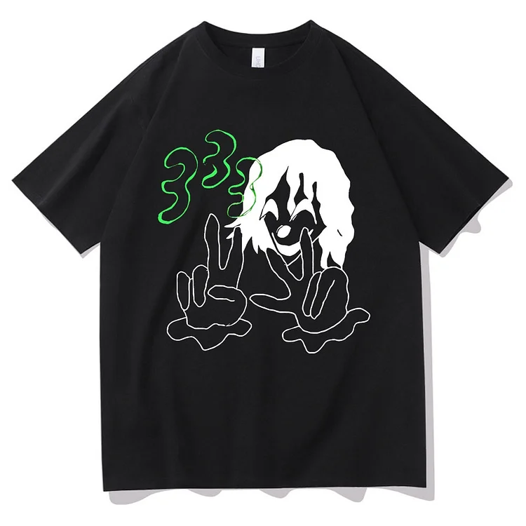Bladee 333 Hip Hop Skate T-Shirt Men Artistic Sense T-Shirt Casual Loose Tees Tops at Hiphopee