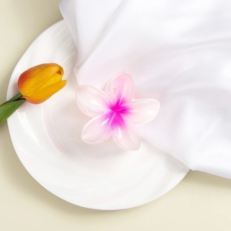 12 Pieces Women’s Minimalist Flower Plastic Resin Stoving Varnish Hair Claws