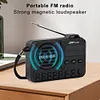 Portable FM Radio with LED Display Digital Radio Recorder BT 5.4 Radio Speaker
