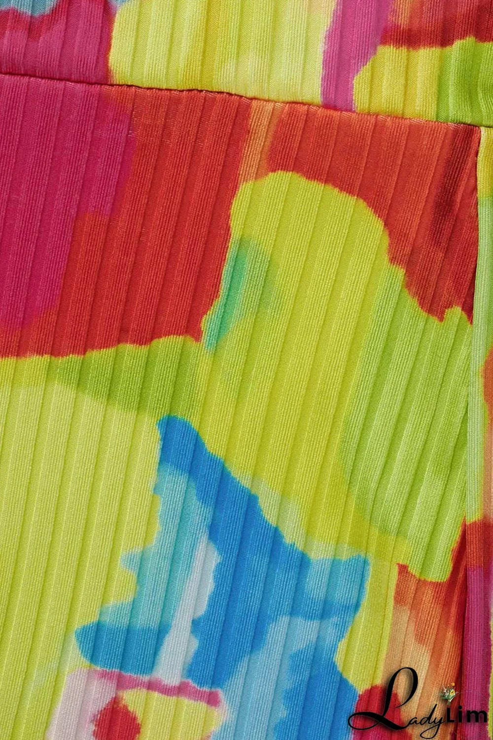 Golden Yellow Casual Print Patchwork U Neck Sleeveless Three Pieces