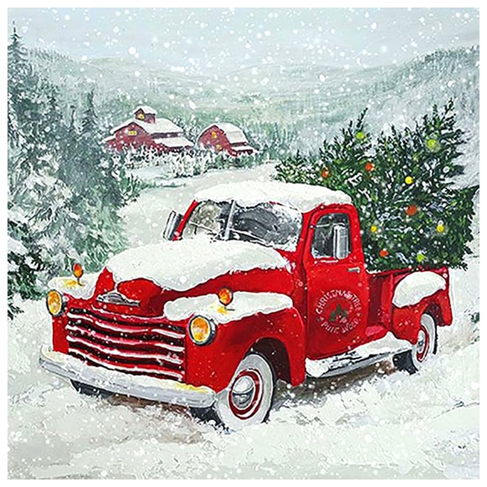 5D DIY Red Car Full Round Drill Diamond Painting Kit Mosaic Craft Picture