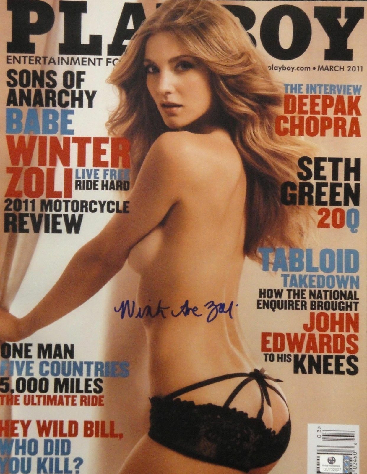 Winter Ave Zoli Hand Signed Autographed 11x14 Photo Poster painting Sexy Playboy JSA T60141