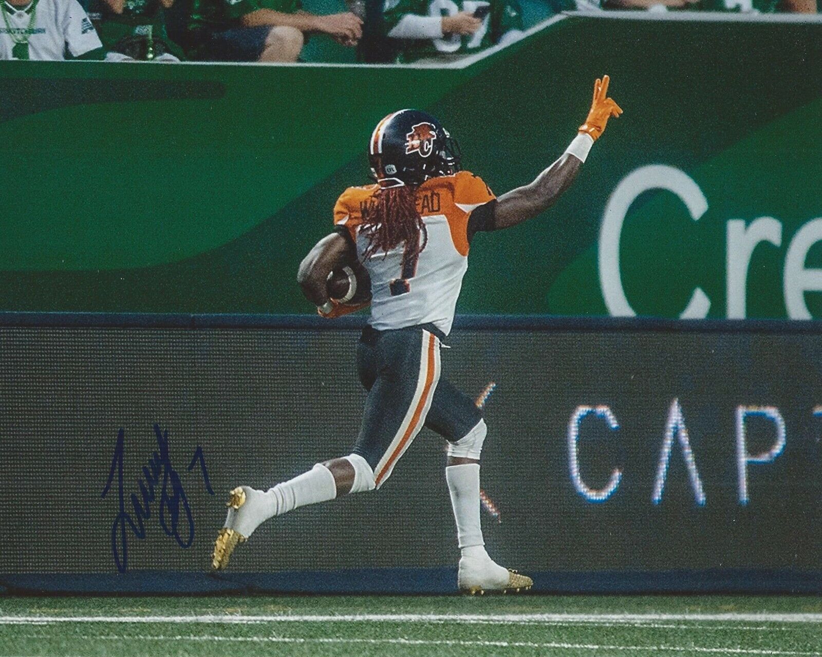 Lucky Whitehead Signed 8x10 Photo Poster painting BC Lions Autographed COA B