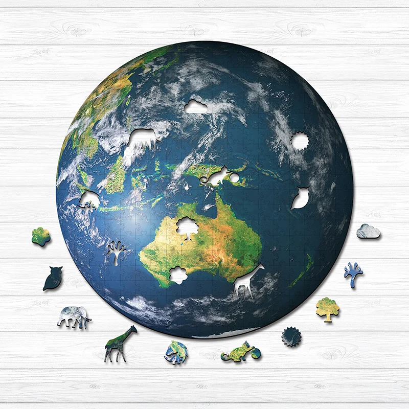 Jeffpuzzle™-Jeffpuzzle™Earth Wooden Jigsaw Puzzle