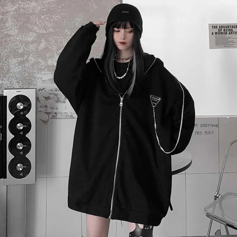Zipper Cartoon Bunny Ears Hooded Coat