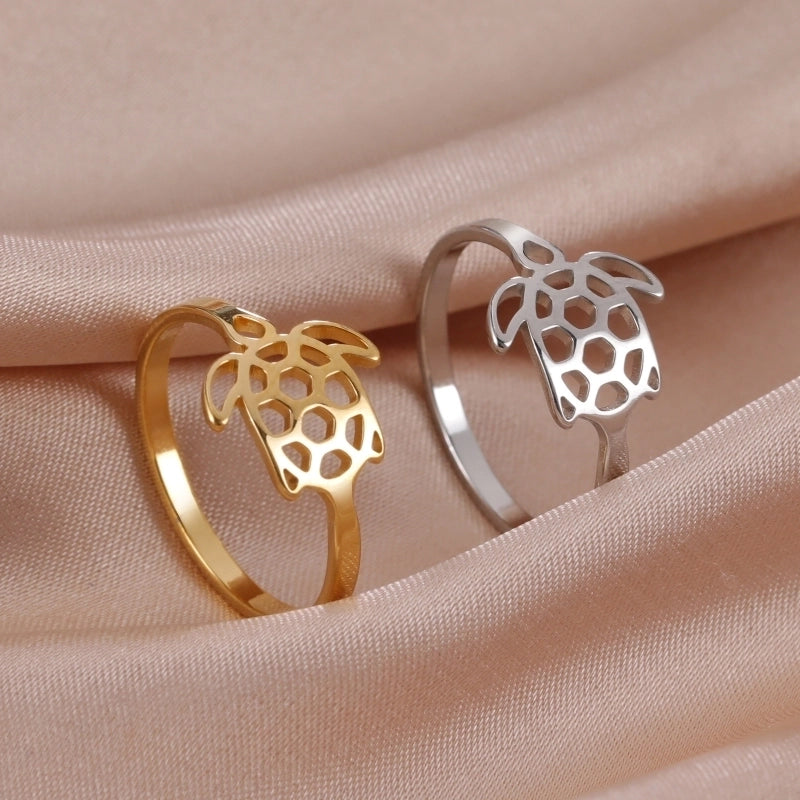 Minimalist Solid Color 304 Stainless Steel Plating Rings