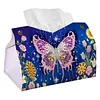 Purple Butterfly DIY PULeather Diamond Painting Tissue Box for Adults Beginners Gem Art Painting Napkin Holder for Living Room Bedroom Bathroom Table Decor