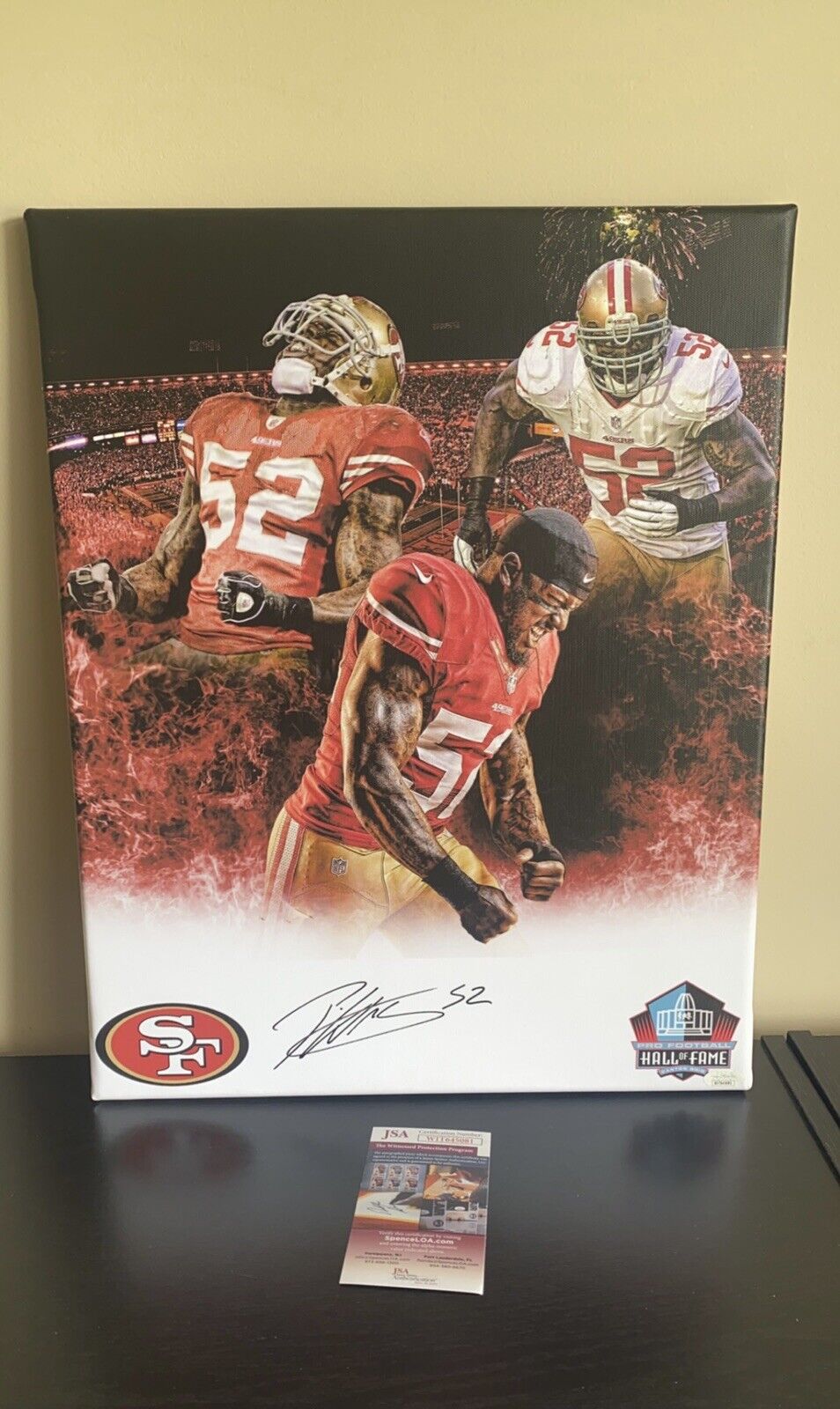 Patrick Willis Signed 16x20 CUSTOM canvas San Francisco 49ERS JSA CERTIFIED NFL