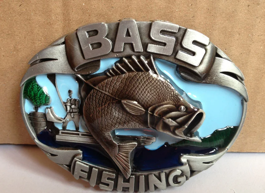 Fishing bass belt buckle