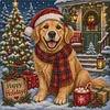 Holiday Pup 11CT 3 Strands DIY Stamped Cross Stitch Kit for Adults 45x45cm