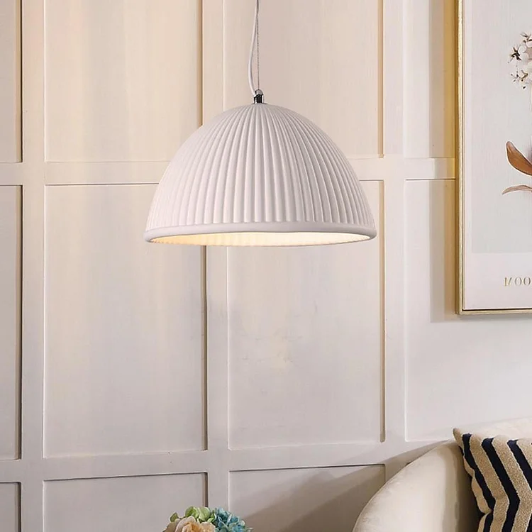 Inverted Cup Design Industrial Pendant Lighting LED Glass Metal Cement Ceiling Light - Appledas