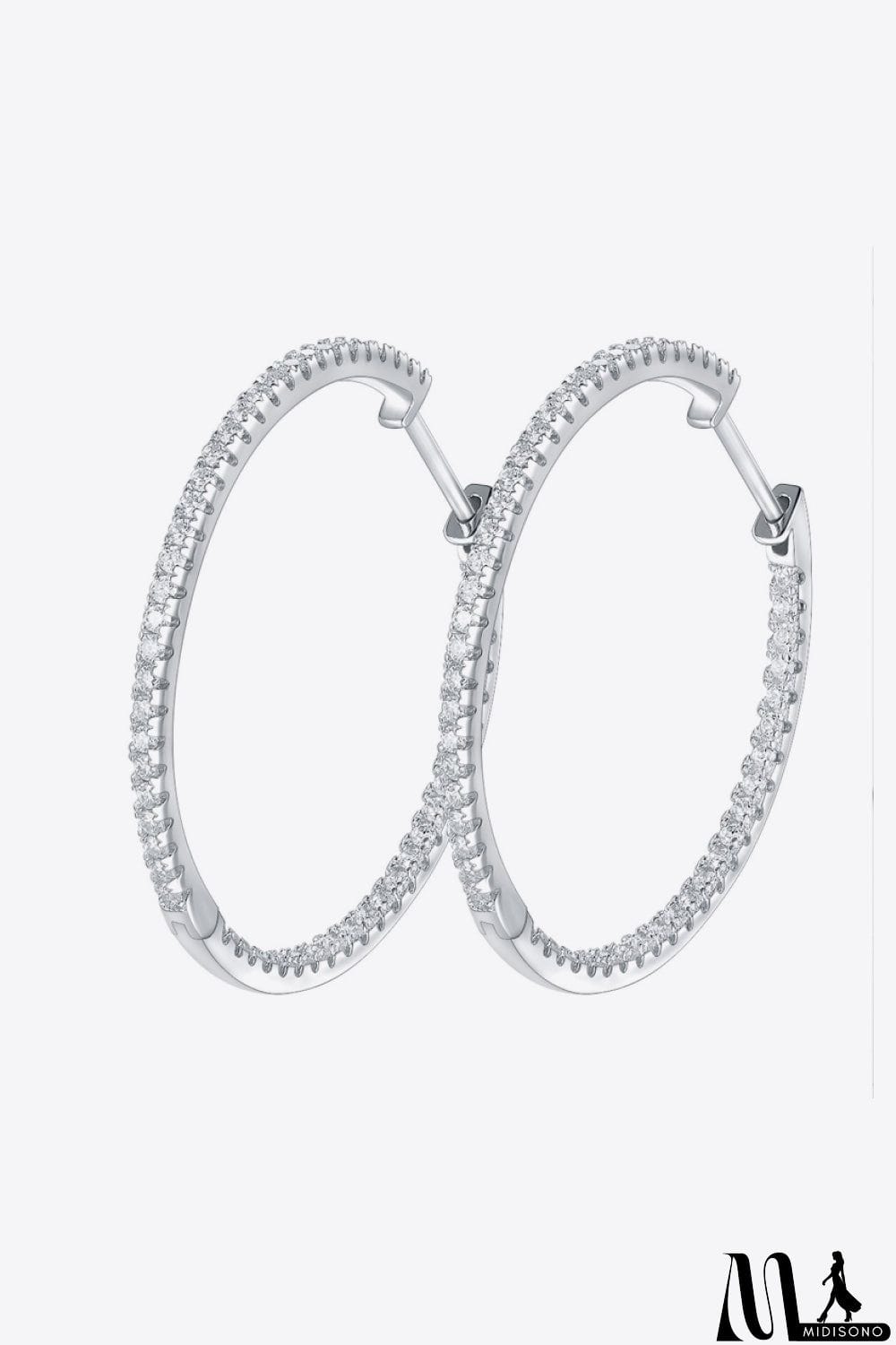 MidiSono - Inlaid Moissanite 925 Sterling Silver Hoop Earrings