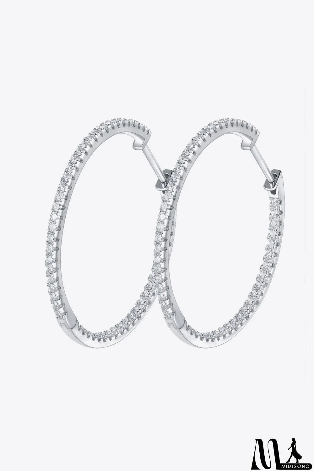 MidiSono - Inlaid Moissanite 925 Sterling Silver Hoop Earrings
