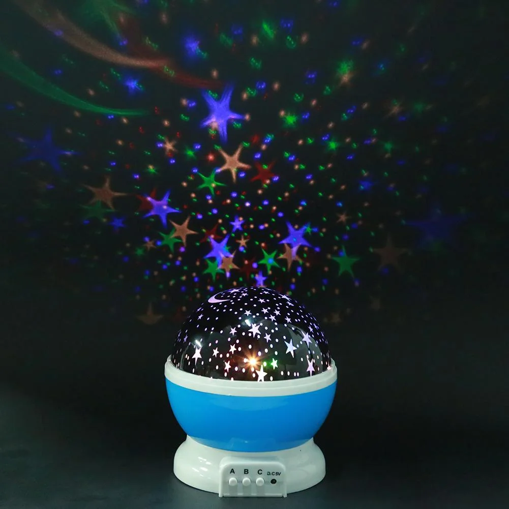 Rotating Projector Starry Night Lamp Projection LED Lights Xmas Gift(Blue)
