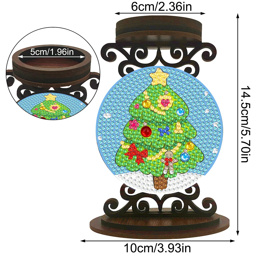 DIY Christmas Tree Diamond Painting Candle Holder Ornaments Aromatherapy Candle Holder