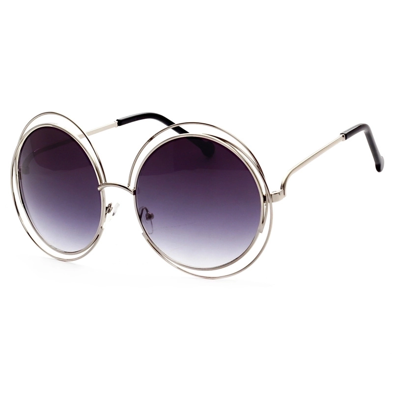 Sweet Solid Color Ac Round Frame Full Frame Women’s Sunglasses