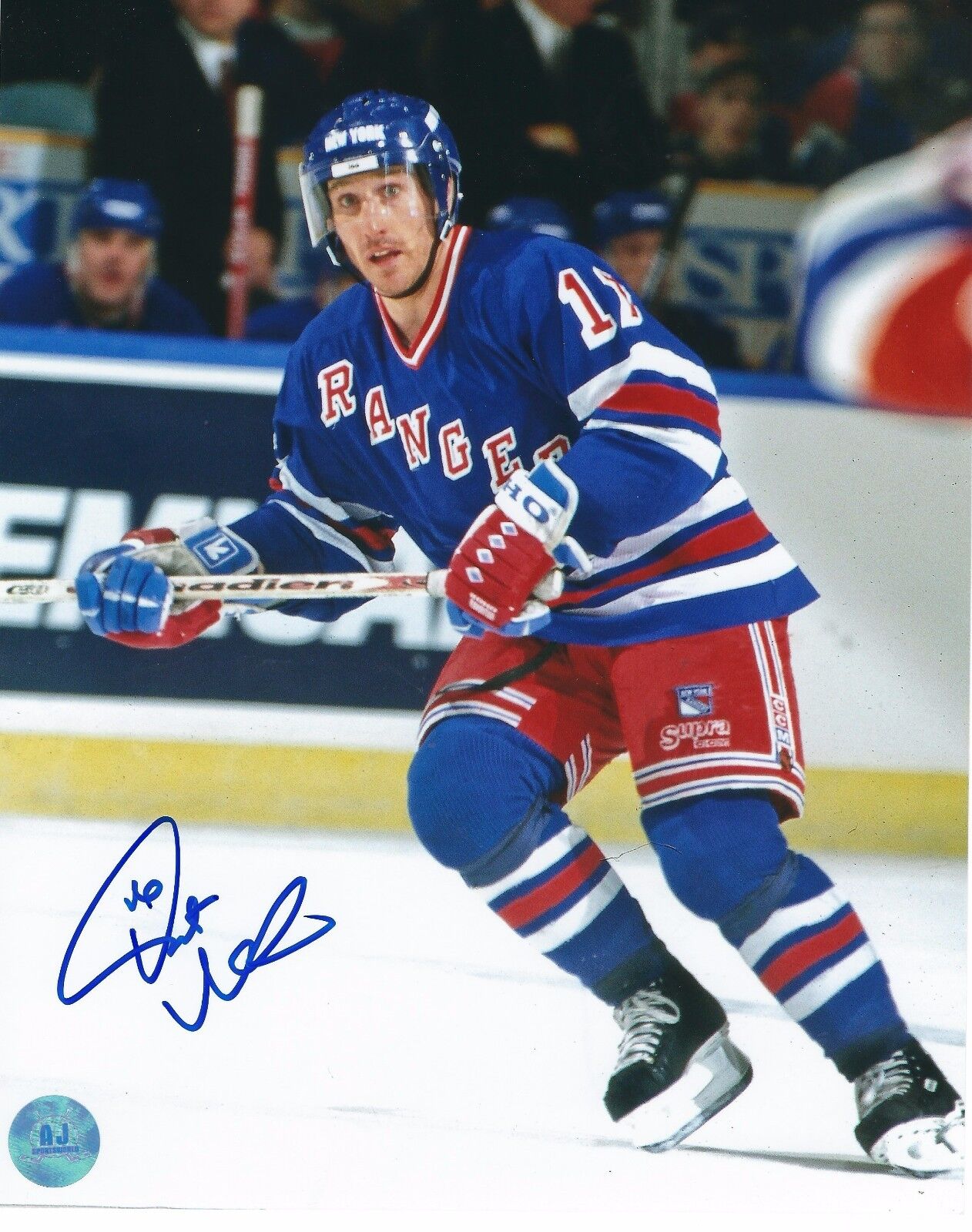 Autographed PAT VERBEEK New York Rangers 8x10 Photo Poster painting - COA