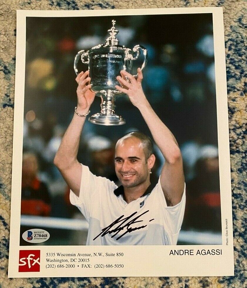 Andre Agassi Signed Autographed 8x10 Photo Poster painting Tennis Legend Beckett COA