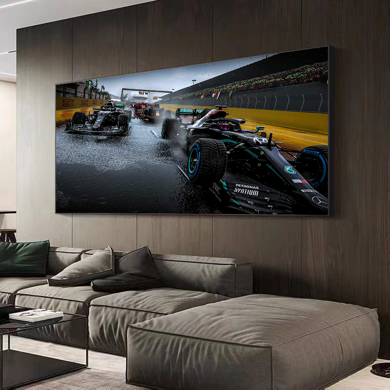 Formula 1 Lewis Hamilton with Mercedes amg f1 Canvas Wall Art