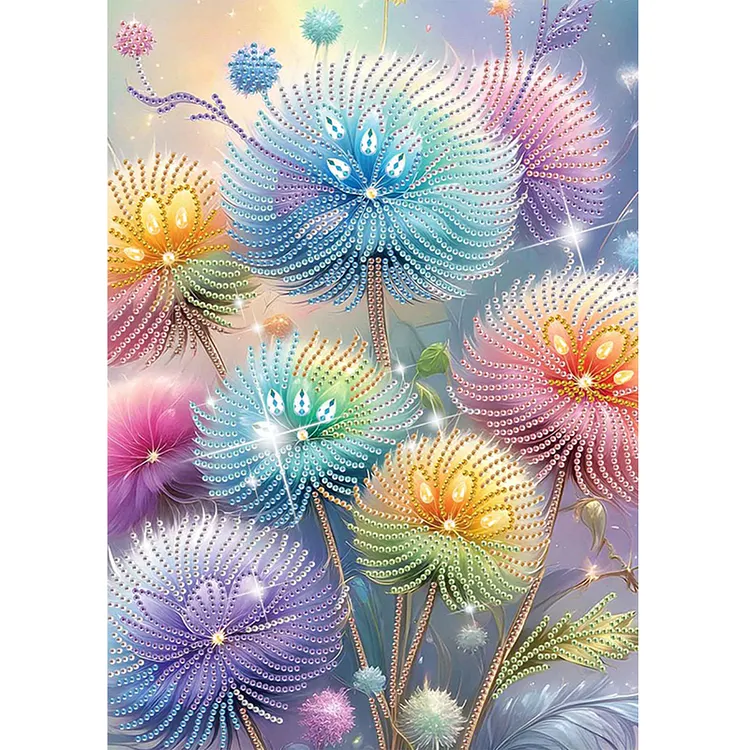 Dreamy Dandelion 30*40cm (Canvas) Special Shaped Drill Diamond Painting gbfke