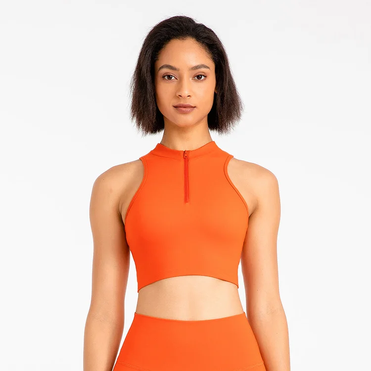 Casual Half Zip Sports Bra