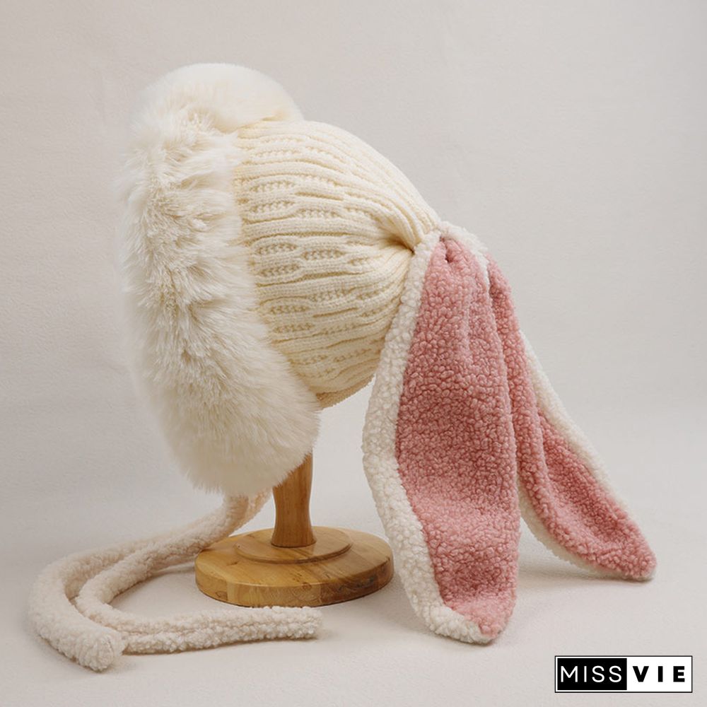 Cartoon Bunny Ears Fleece Hat