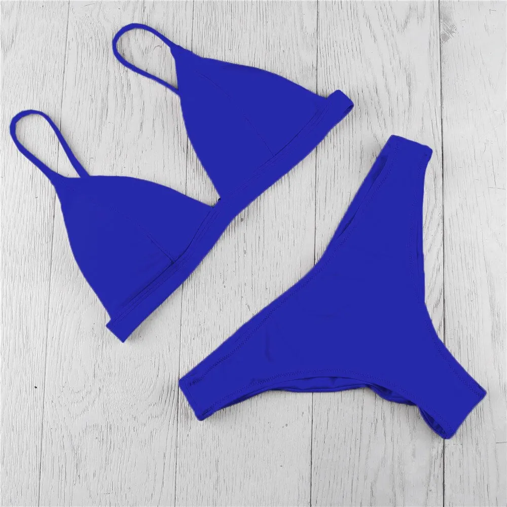 2020 Swimwear Women Sexy Push Up Unpadded Brazilian Bikini Set Women summer Bikini Set Swimsuit Triangle Swimwear Bathing Suit