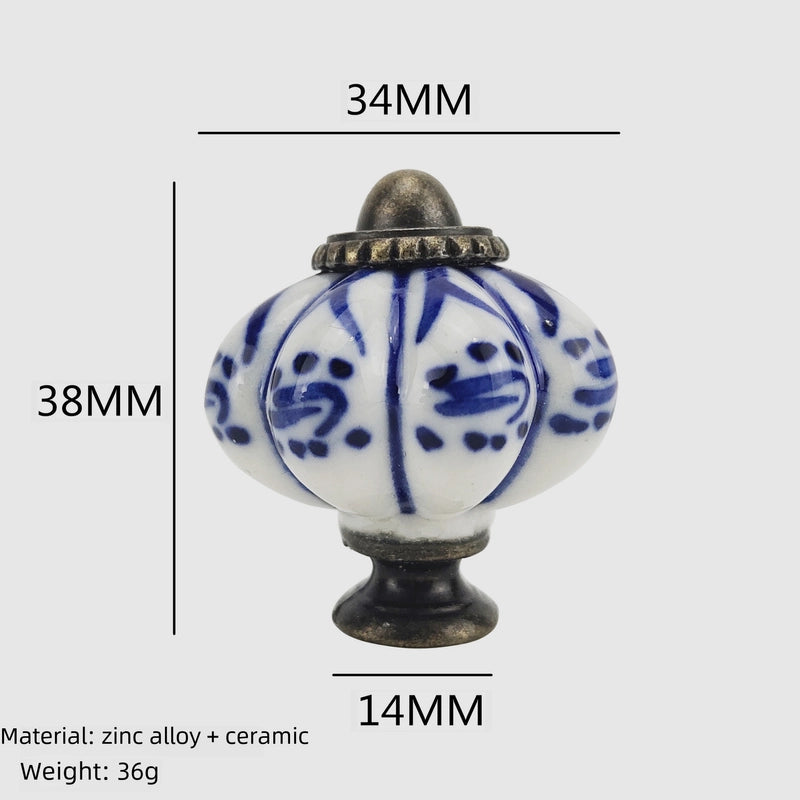 Patterned Pumpkin Ceramic Handle European Style Cabinet Wardrobe Door Handle Solid Wood Cabinet Door Handle Log Style Drawer Handle