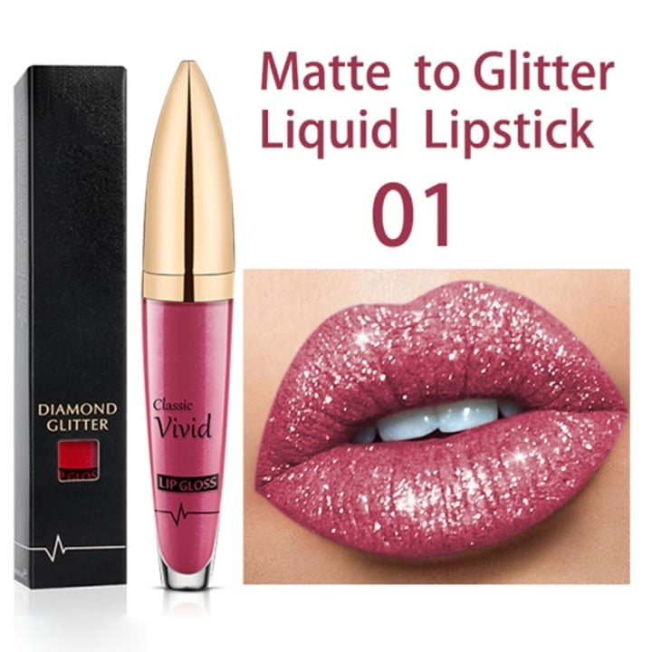 💄USD9.99 💄- Diamond Lip Color Matte to Shimmer Liquid Lipstick Waterproof