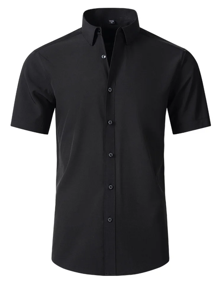 Four-side Elastic Shirt Men's Shirt Non-iron Anti-wrinkle Simple Business Thin Shirt Man-Cosfine