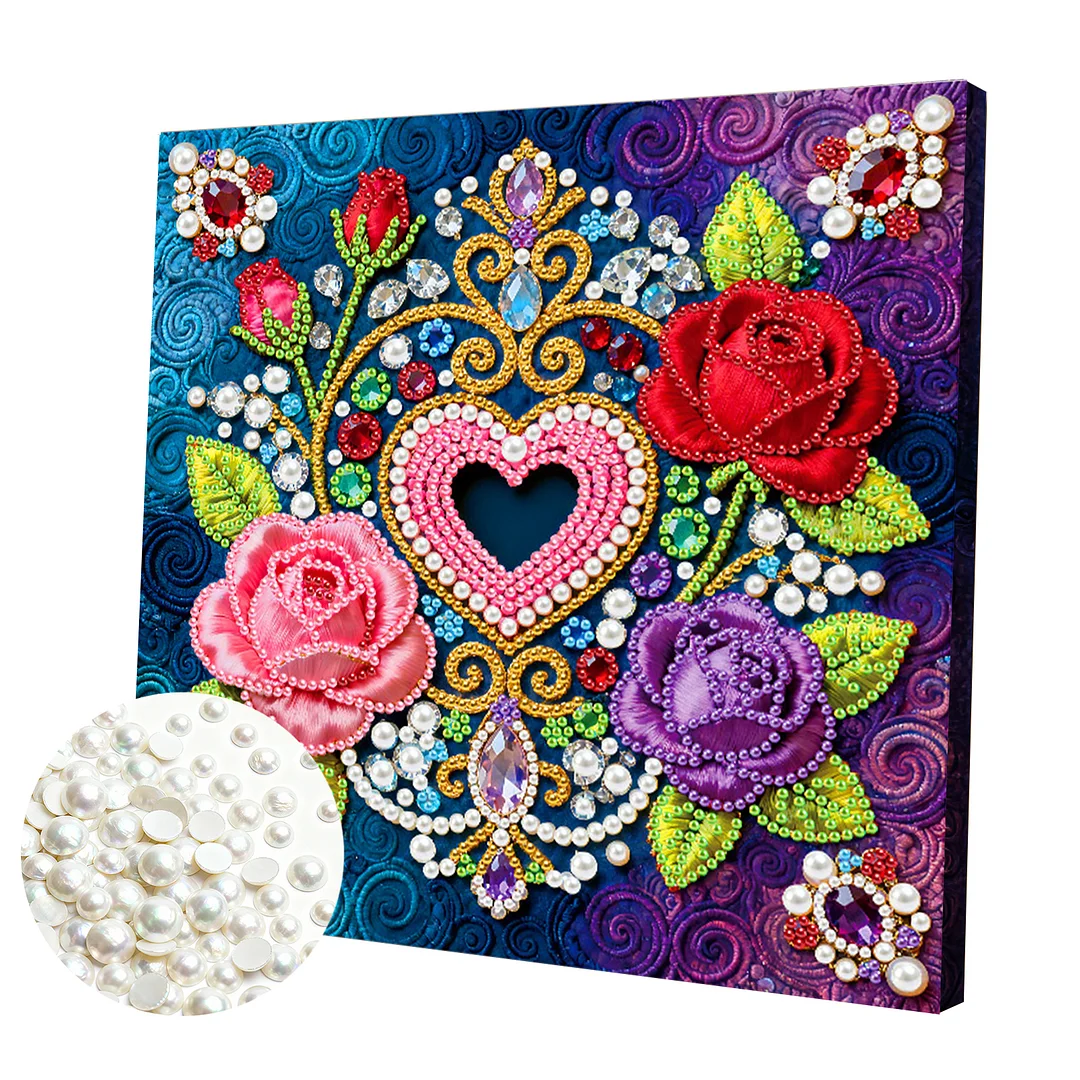 Flower Art Diamond Painting Kit for Adults Home Decor 25x25cm With Frame