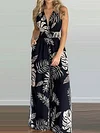 Printed Backless Empire Jumpsuits