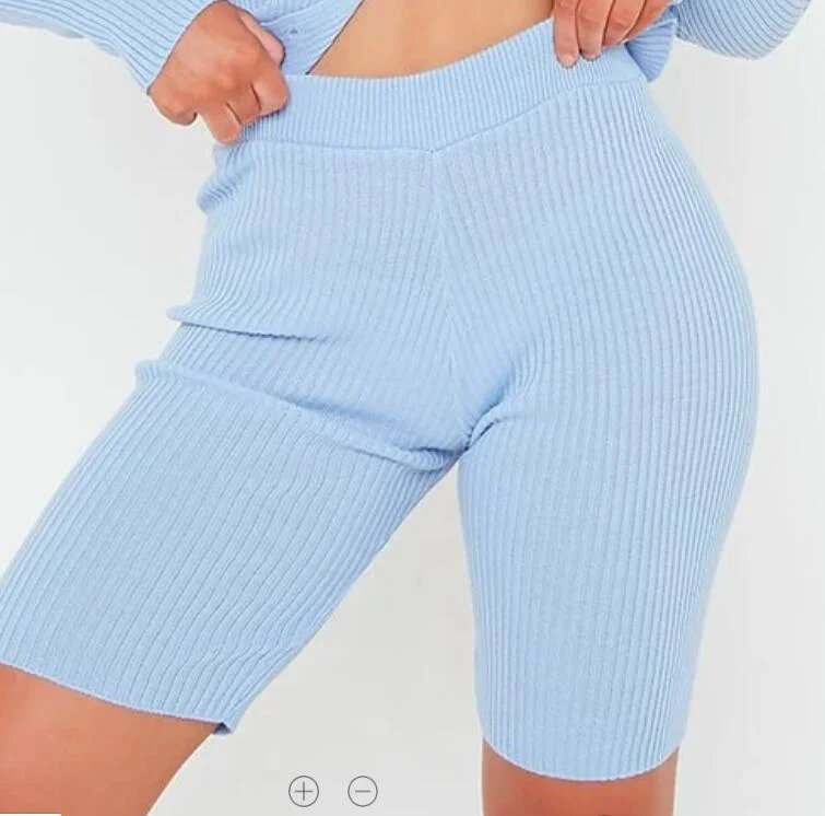 Knitted Sweater Two Piece Set Women Long Sleeve Buttons Top High Waist Shorts 2pcs Outfits Lady Slim Matching Fall Clothes Sets