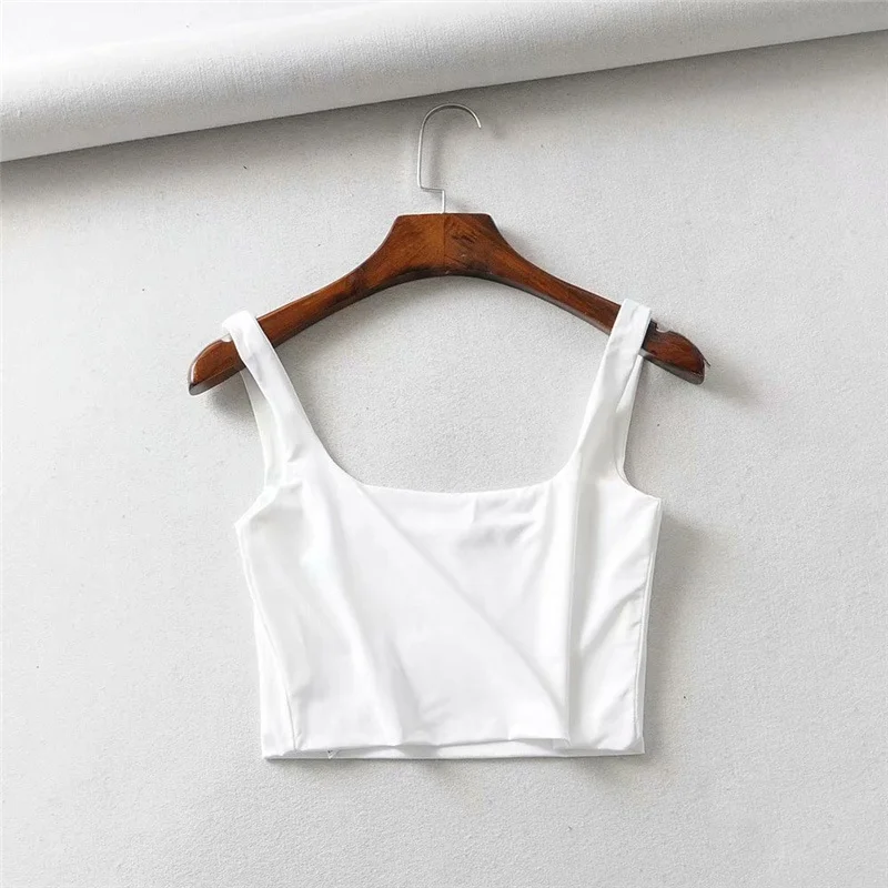 Churchf Churchf New Women's Fashion Double Square Collar Slim Sling Vest