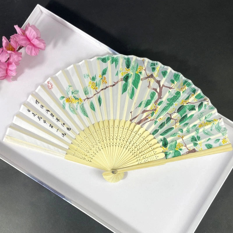 3 Pieces Ancient Style Folding Fan Female Classical Tassel Silk Fan Chinese Style Small Fan Portable Dance Craft National Fashion Fan Student Fan