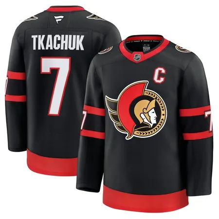 Youth Ottawa Senators #7 Brady Tkachuk  Black Home Player Jersey