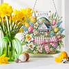 Easter Bunny DIY 2D Flat Acrylic Double Sided Diamond Painting Hanging Pendant