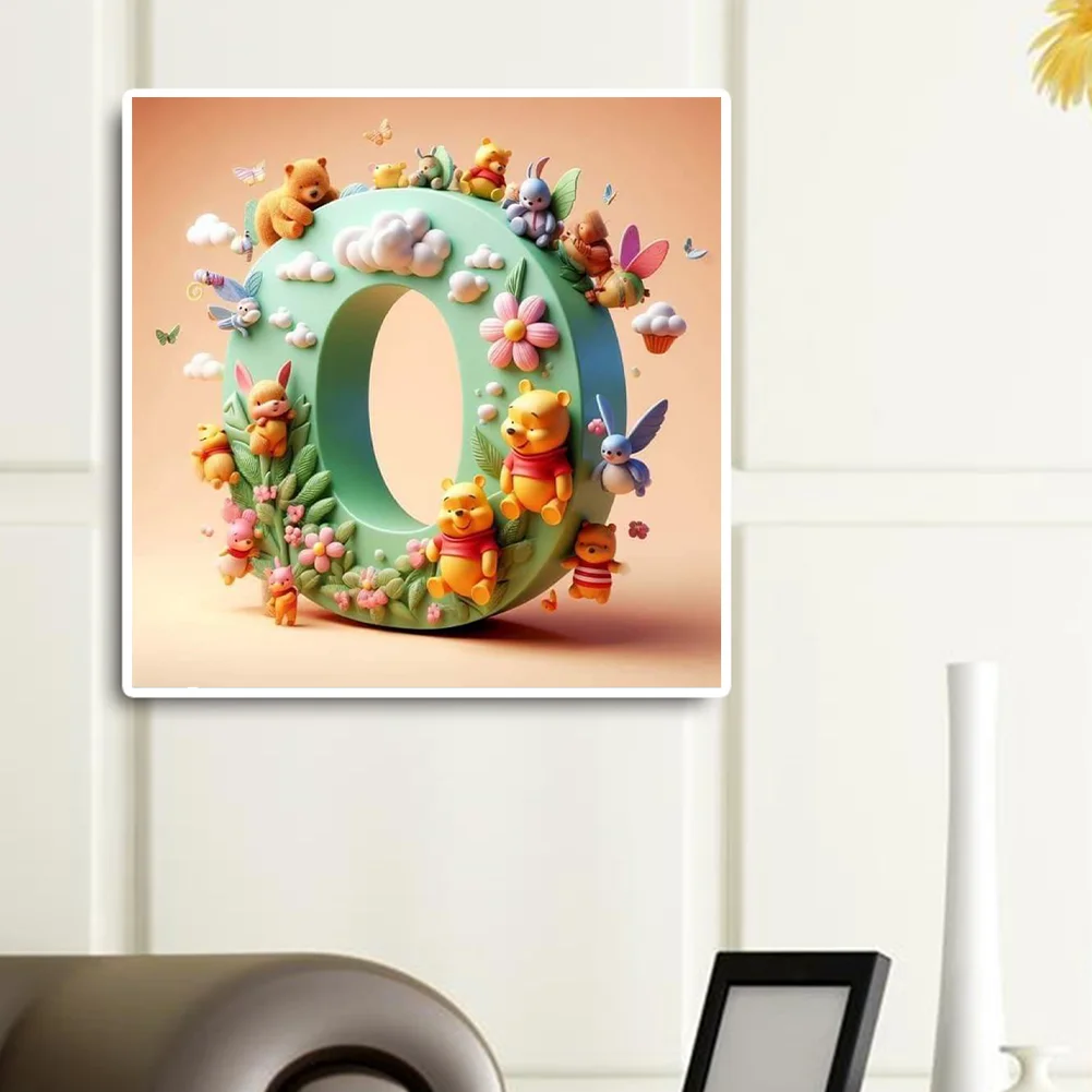 Full Round Diamond Painting 30*30cm - Winnie The Pooh'S 26 Letters O