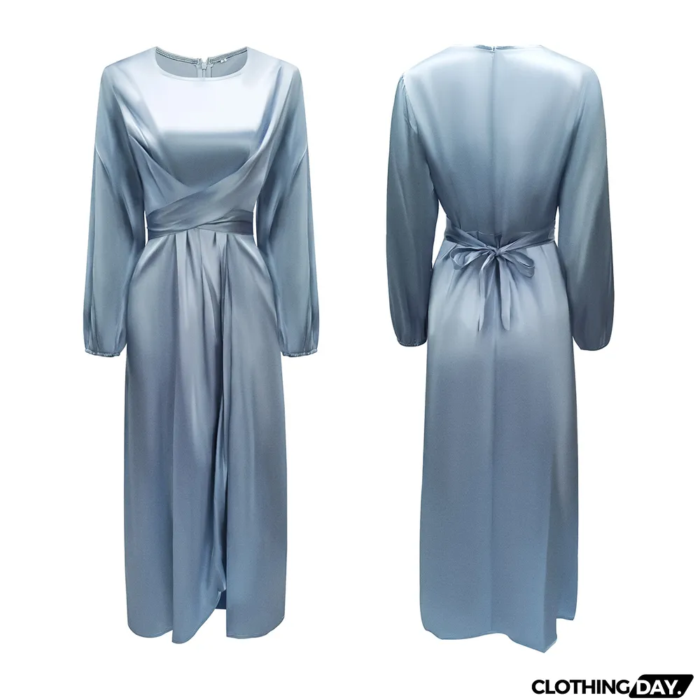 Feminine tunic dress,satin maxi dress in Dubai