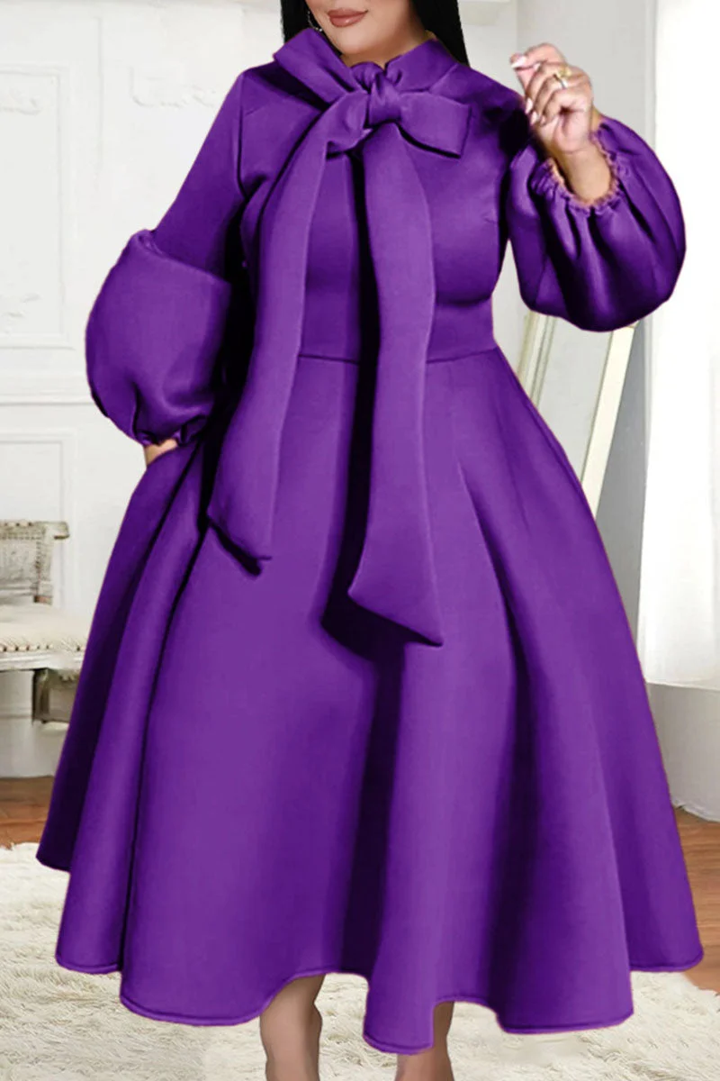 Elegant Solid Bandage Patchwork Half A Turtleneck A Line Dresses