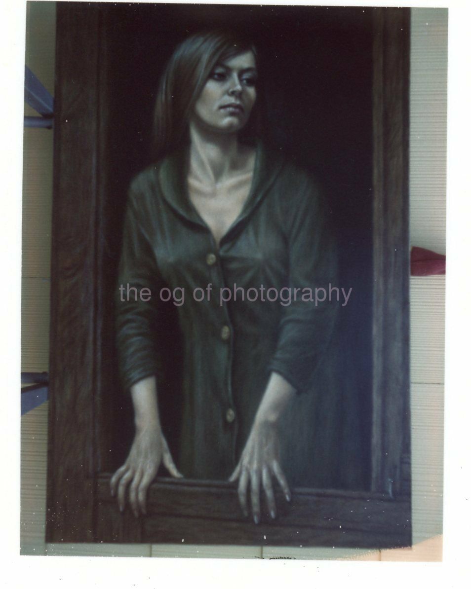 Painting Of A Woman 1960's 70's ART Found Photo Poster painting Color Original Snapshot 97 18 E