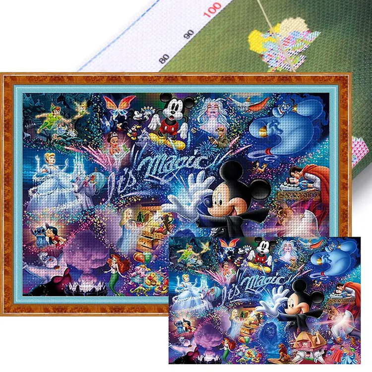 【Yishu Brand】Disney Character Group Portrait 60*40cm 11CT Stamped Canvas Cross Stitch gbfke