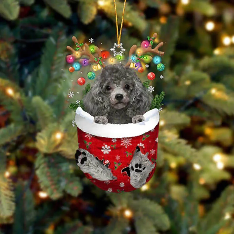 VigorDaily Poodle In Snow Pocket Christmas Ornament SP060