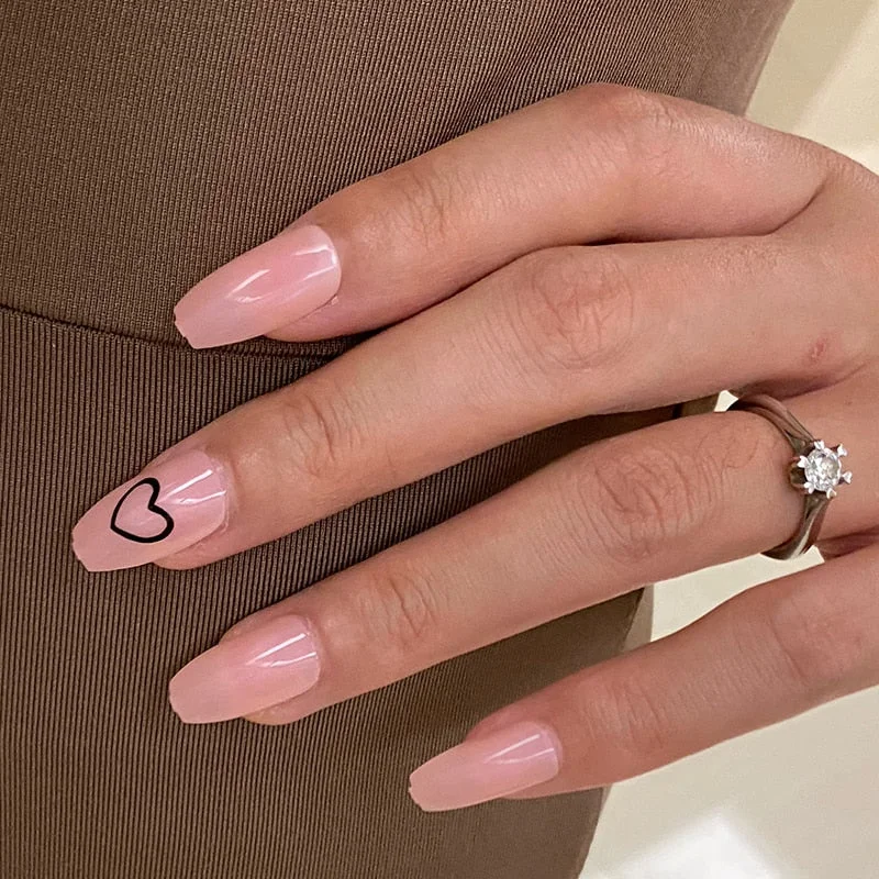 24pcs stiletto false press on nails matte Black color Leopard Wear Finished product wearable full cover acrylic nails products-Nail Inspo