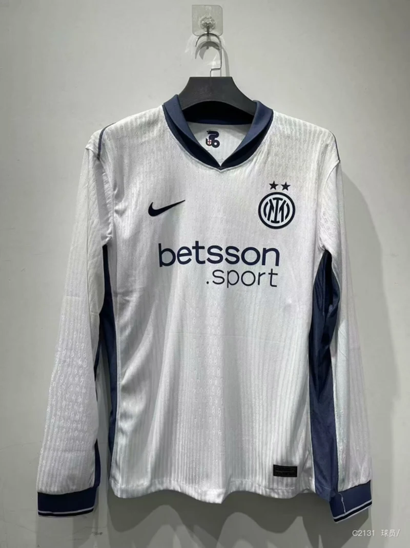 24/25 Inter Milan White Long Sleeve Soccer Jersey Away